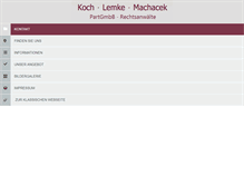 Tablet Screenshot of koch-lemke-machacek.de